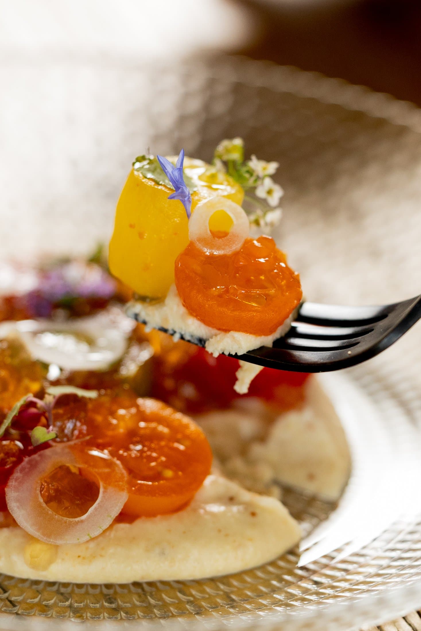 A plated fine-dining course ready for service